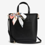 SONOVI Black Leather Tote Bag with Scarf. Enjoy smart Korean shopping via pinkbox Buying service