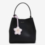 SONOVI Black Bucket Bag with Flower Charm. Simple & easy Korean shopping with pinkbox