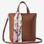 SONOVI Brown Leather Tote Bag with Scarf. Order K-fashion fast via pinkbox Buying service.