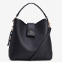 SONOVI Black Leather Bucket Shoulder Bag. Seamless Korean shopping experience with pinkbox