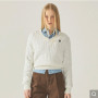 Classic Ivory Cable-knit Sweater with Shirt. Order authentic K-fashion fast with pinkbox Buying Service
