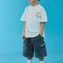 Cute Kids Blue T-shirt & Denim Shorts. Enjoy convenient Korean shopping via pinkbox Buying Service