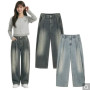 Casual Wide-leg Denim Jeans Collection. Order authentic Korean fashion via pinkbox Buying Service