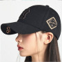 Trendy Black Embroidered Baseball Cap. Fast & easy Korean buying service with pinkbox
