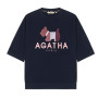 AGATHA Navy Logo Graphic T-Shirt. Fast & simple Korean shopping with pinkbox Buying Service