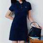 Classic Navy Polo Dress & Shoulder Bag. Simple & smart Korean shopping experience with pinkbox