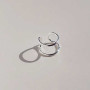 Minimalist double-band open silver ring. Smart Korean buying and safe combine shipping via Pinkbox