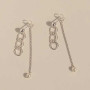 Stylish linked chain drop earrings with bead accents. Trusted Korean buying and international combine.